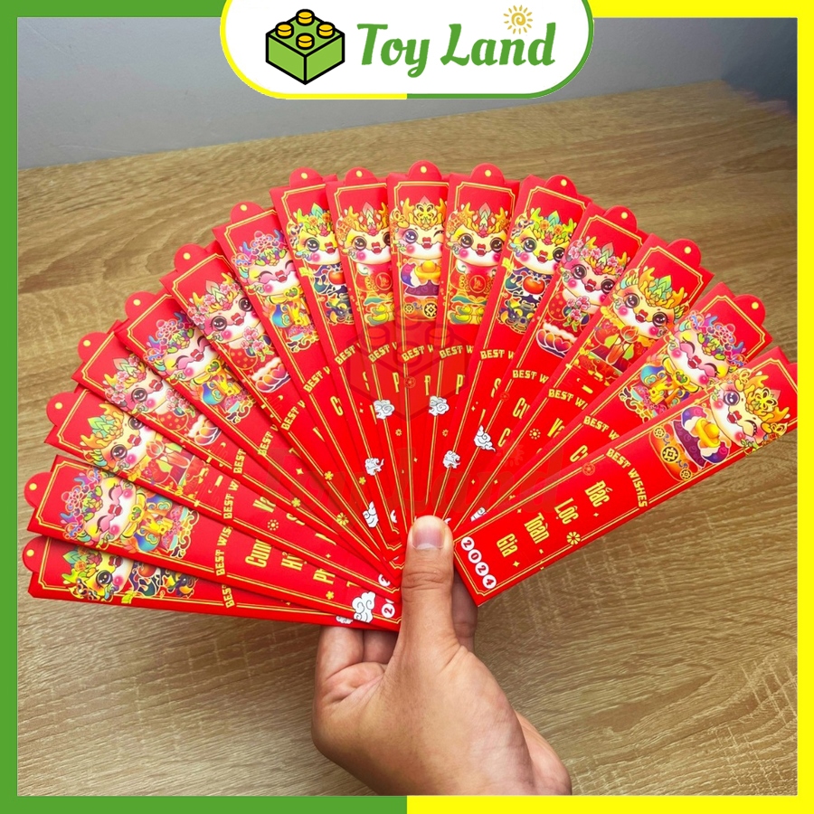 Hộp Xóc 12 Bao Lì Xì Gieo Quẻ Đầu Năm Tuyệt Đẹp Phụ Kiện Ngày Tết 2024 Năm Rồng Đồ Chơi Hên Xui May Rủi - Toy Land