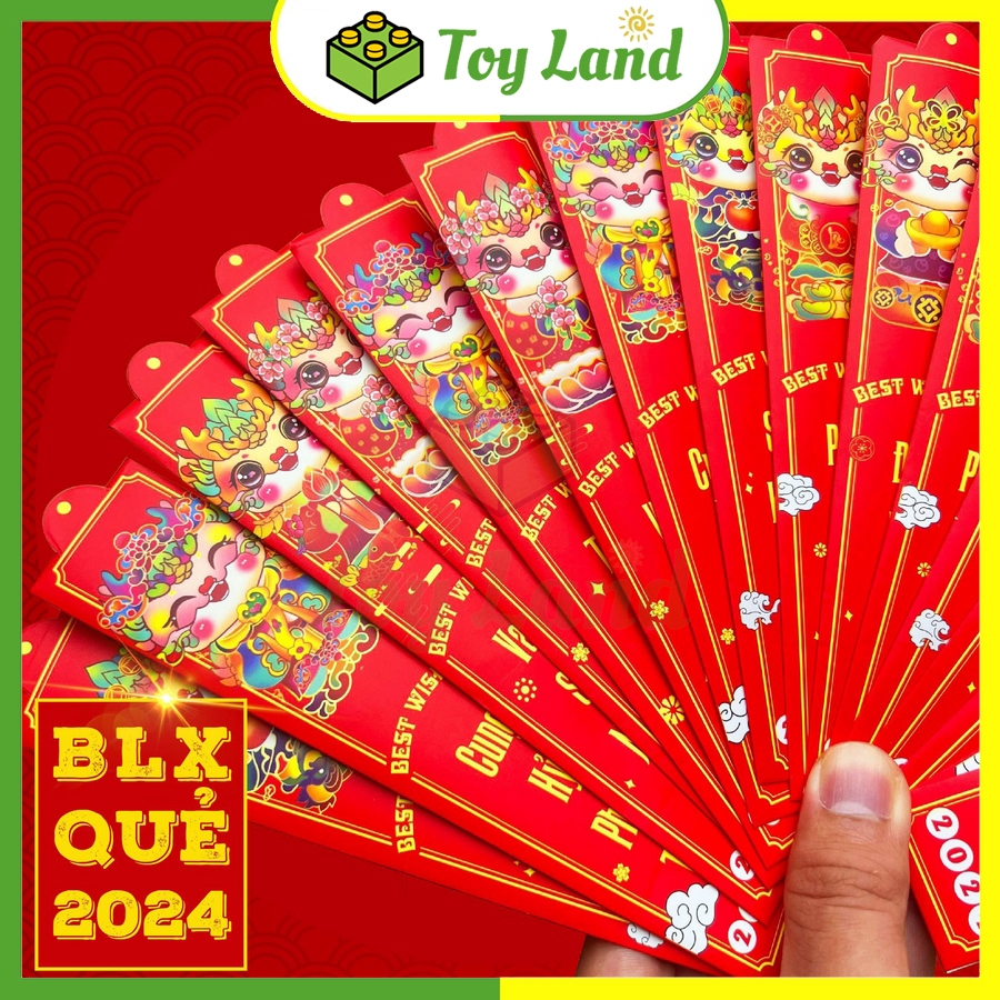 Hộp Xóc 12 Bao Lì Xì Gieo Quẻ Đầu Năm Tuyệt Đẹp Phụ Kiện Ngày Tết 2024 Năm Rồng Đồ Chơi Hên Xui May Rủi - Toy Land