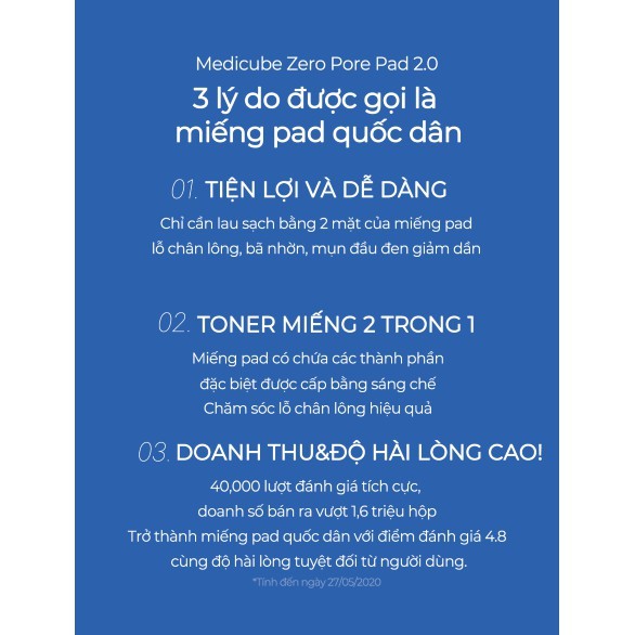Toner Miếng Không Lỗ Chân Lông Medicube Zero Pore Pad 2.0
