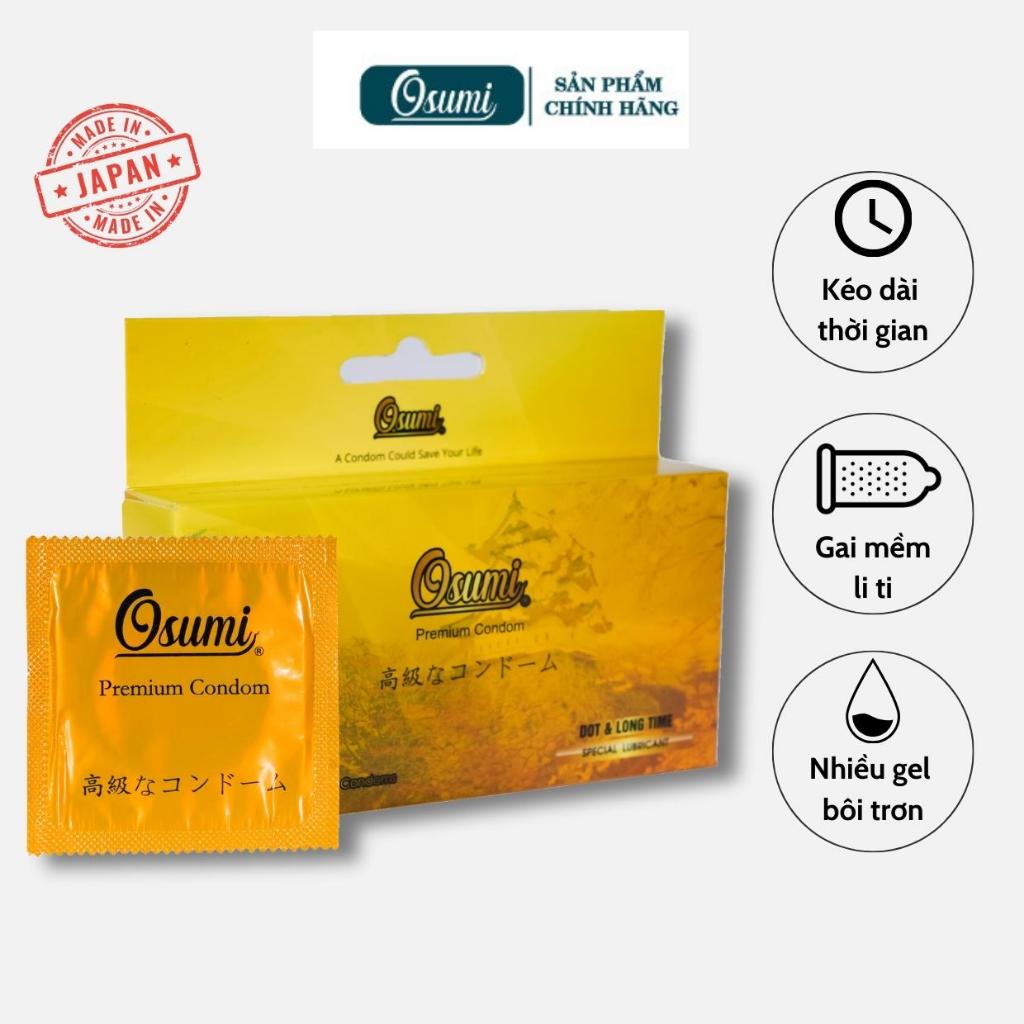 Bao cao su gai OSUMI Nhật Bản kéo dài thời gian quan hệ nhiều gel bôi trơn (hộp 12 bcs )