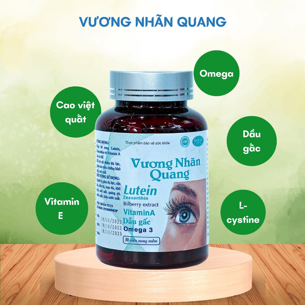 Viên Uống Bổ Mắt Hỗ Trợ Chăm Sóc Mắt VƯƠNG NHÃN QUANG Hàng Chính Hãng