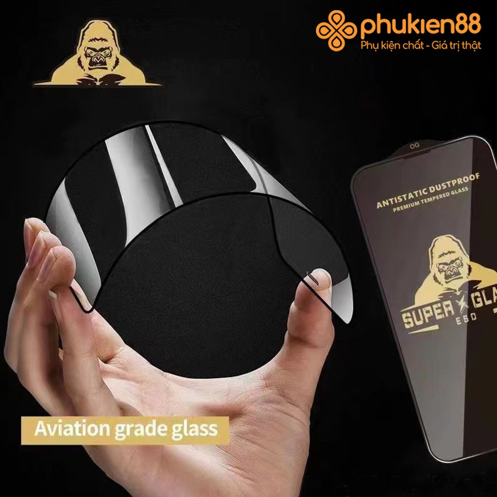 Kính cường lực Samsung Galaxy M10 M10S M11 M12 M13 M14, Super Kingkong ESD full màn, Miếng dán bảo vệ toàn màn hình