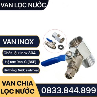 Van Chia Máy Lọc Nước, Van Chia Ngã Ba Máy Lọc Nước Ống 10 - Inox Bóng Chân Ren 21