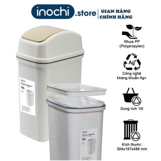 Thùng Rác Thông Minh,Nhựa Nắp Lật Inochi 10Lít Rất Đẹp Làm Sọt Rác Văn Phòng, Khách Sạn, Đựng Rác