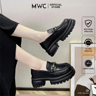 Giày oxford mwc 9625 - giày oxford mũi tròn da lì đế bánh mì kiểu dáng thanh lịch thời trang