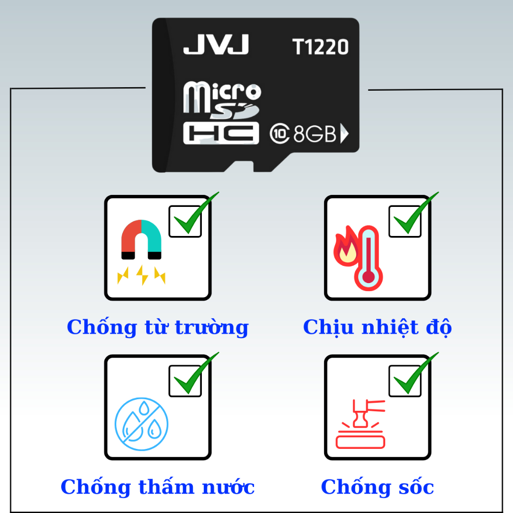 Thẻ Nhớ JVJ 64GB /32GB /16GB /8GB /4GB /2GB, Chuyên Cho Camera, Class 10, Tốc Độ Cao Tối Đa 90Mb/s - Thẻ Nhớ Chính Hãng
