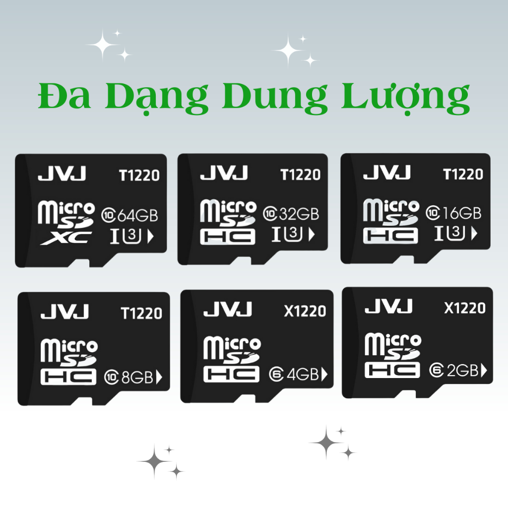 Thẻ Nhớ JVJ 64GB /32GB /16GB /8GB /4GB /2GB, Chuyên Cho Camera, Class 10, Tốc Độ Cao Tối Đa 90Mb/s - Thẻ Nhớ Chính Hãng