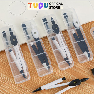 Compa học sinh TUDU kim loại chì kim dùng cho học sinh vẽ kỹ thuật, bộ compa thiết kế đơn giản dễ sử dụng