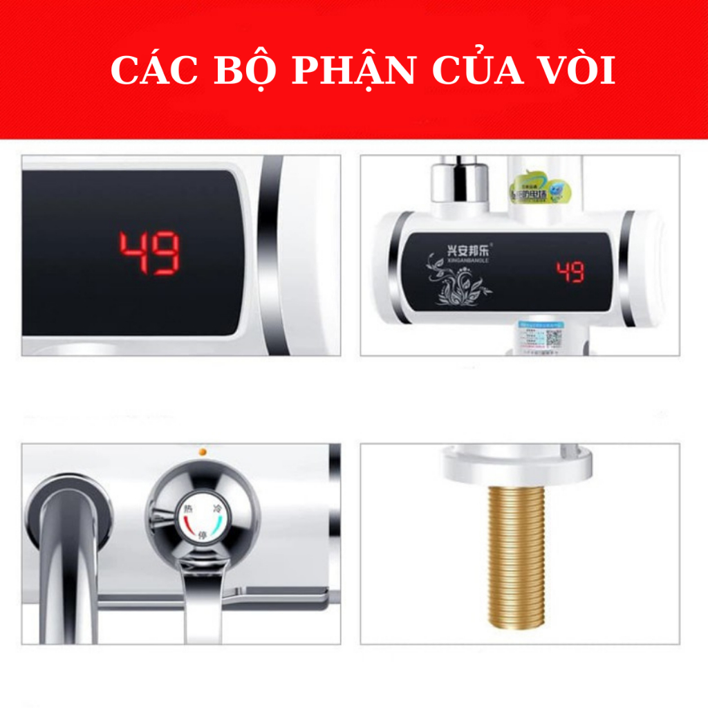 Máy Nước Nóng Lạnh Lắp Đặt Tại Vòi, Vòi Nước Nóng Lạnh Trực Tiếp Cảm Biến Chống Giật An Toàn - Bảo Hành Chính Hãng