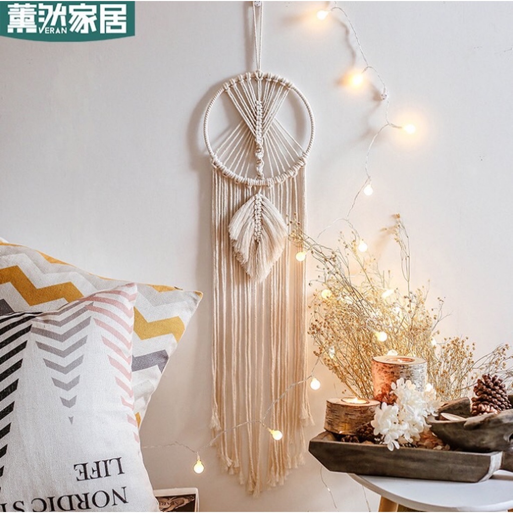 Vòng Macrame dreamcatcher handmade phong cách Bohemian trang trí tường, nhà cửa, phòng ngủ, phòng khách cực xinh