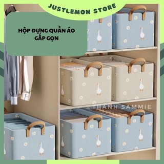 Hộp đựng quần áo chăn màn gấp gọn có khung sắt