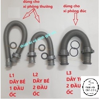 Dây thoát xiphong chậu rửa bát inox kèm ốc|dây sun 1 đầu ốc| dây sun 2 đầu ốc| dây thoát nước xi phông