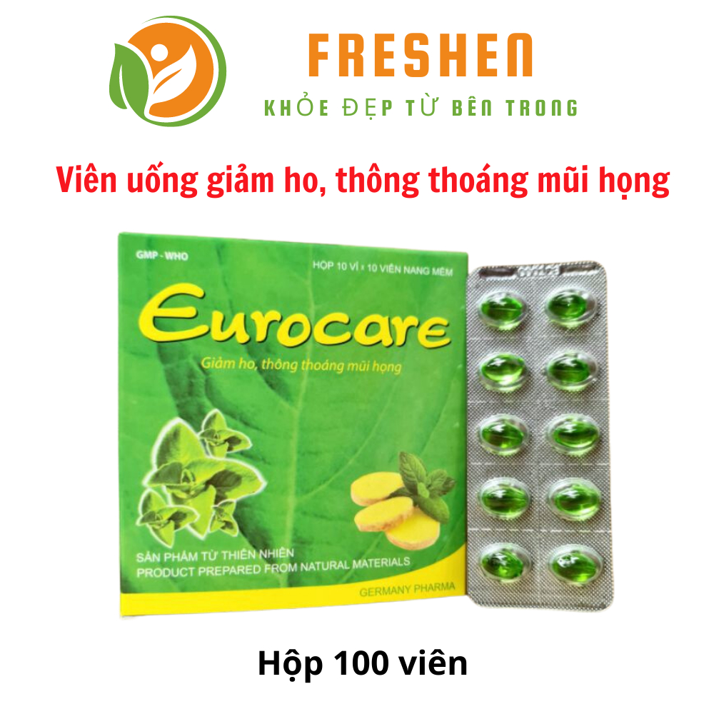 Eurocare - Giảm ho, thông thoáng mũi họng 100 viên