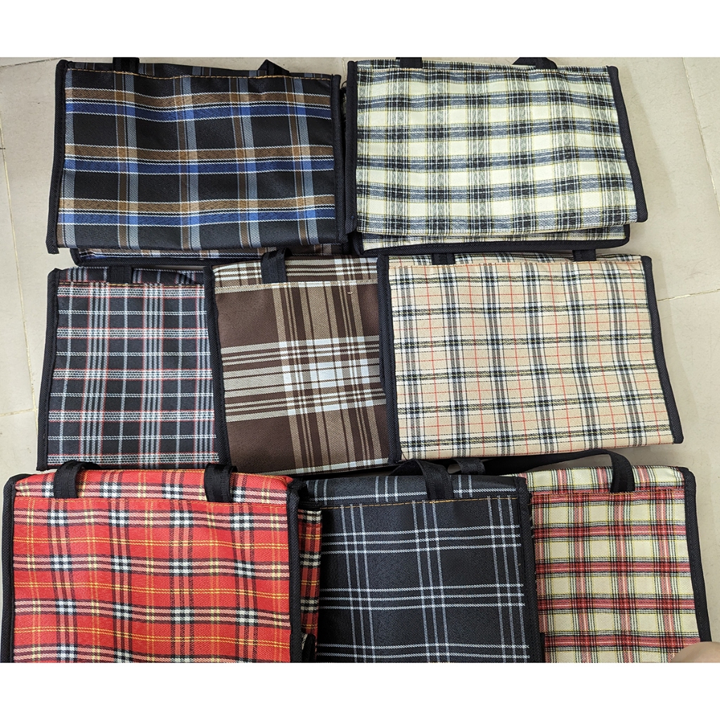 Túi giữ nhiệt loại lớn hình hộp, đai quai xách may vòng qua đáy, vải bố dầy. 45x25x35cm. tx97D