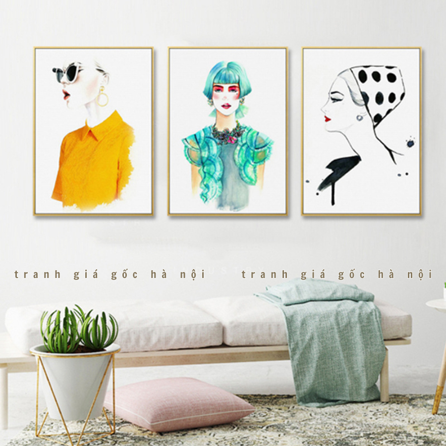 Tranh trang trí decor shop thời trang quần áo giầy dép nữ nhiều mẫu đẹp chất liệu canvas có khung SIZE NHỎ VÀ VỪA