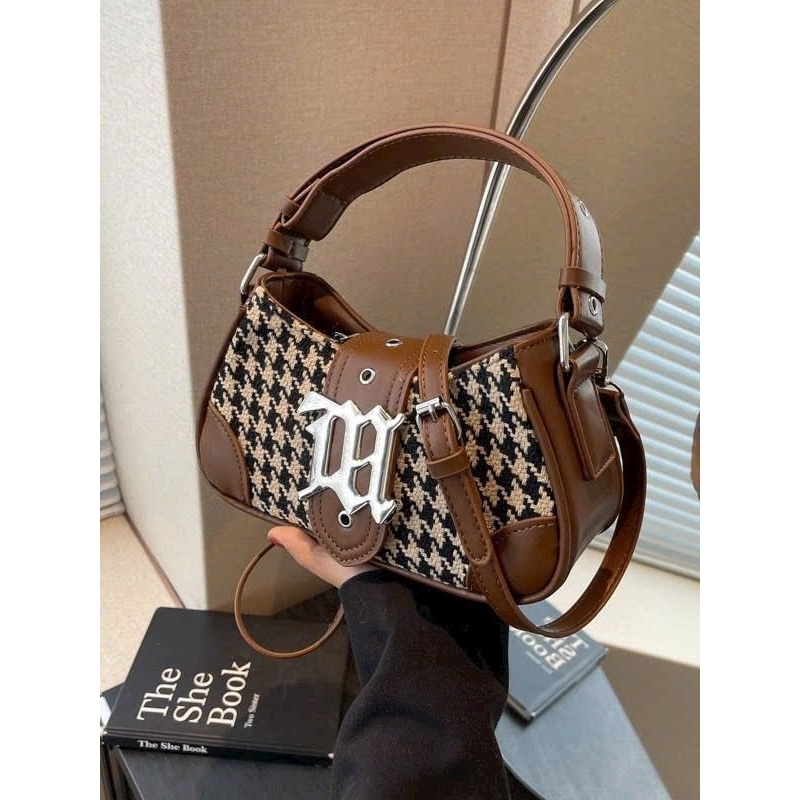 Túi xách nữ Túi xách cầm tay size 20 trang trí kèm móc khóa quai đeo chéo