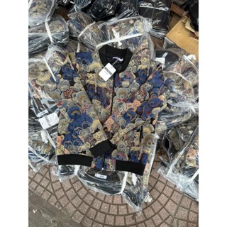 Áo khoác Bomber 2 lớp gấu Mochi in kín chất vải gấm nhung mềm siêu đẹp