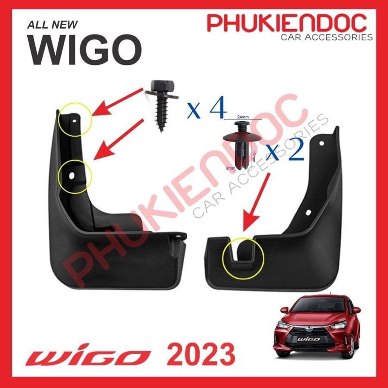 Bộ Chắn bùn Toyota Wigo 2023 nhập khẩu