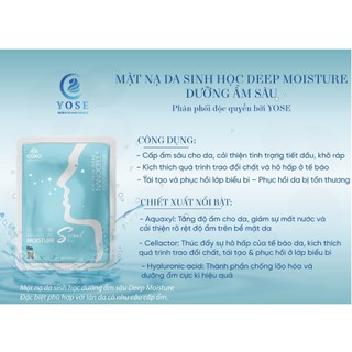 1 miếng mặt nạ yose màu xanh - mặt nạ da sinh học siêu dưỡng ẩm coko deep moisture bio skin nanocell mask
