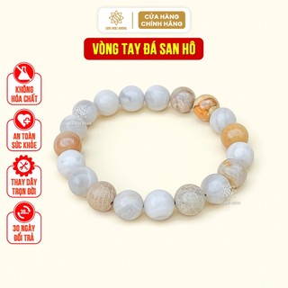 Vòng đeo tay đá san hô hóa thạch tự nhiên Sơn Mộc Hương mang ý nghĩa phong thủy may mắn tài lộc
