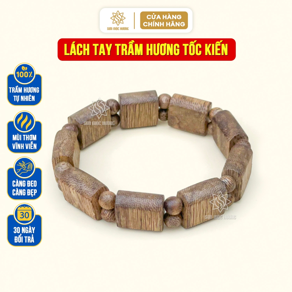 Lách tay trầm hương tốc kiến mùi thơm sống ngọt tự nhiên Sơn Mộc Hương đeo tay nam nữ mang ý nghĩa phong thủy