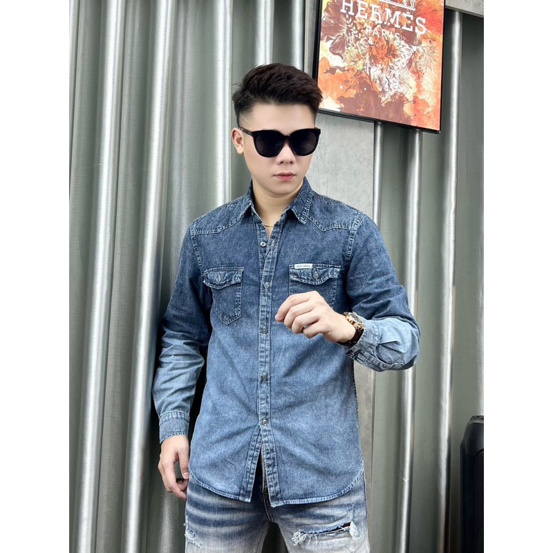 Áo sơ mi bò nam- dài tay 2023