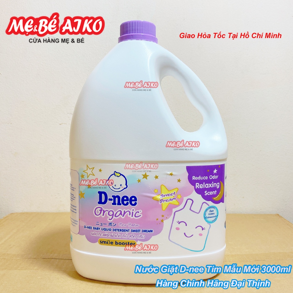 (Chính Hãng Đại Thịnh) Mẫu Mới Dnee Sweet Dream, Nước giặt Dnee Chuẩn D-nee Thái Lan 3000ml Màu Tím