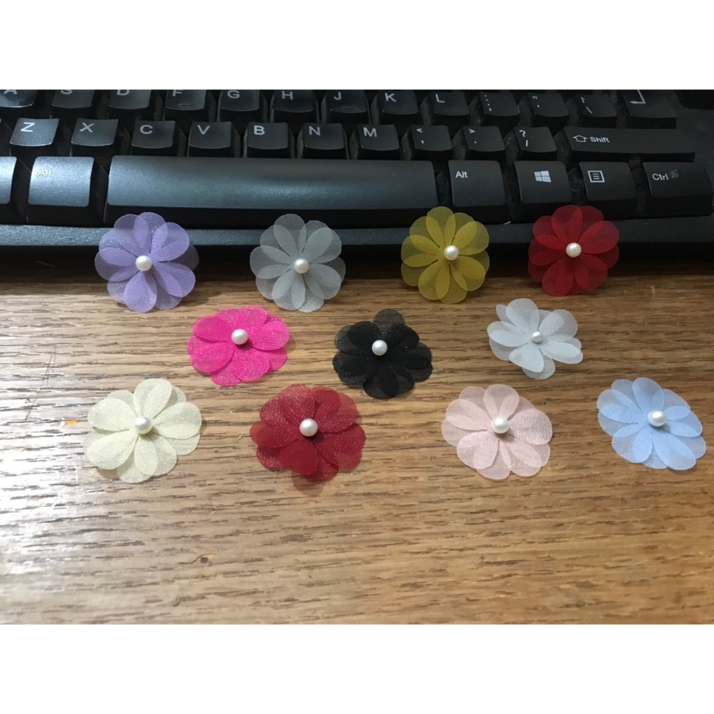 Hoa Voan Hạt Trai Đính Kết Áo Váy