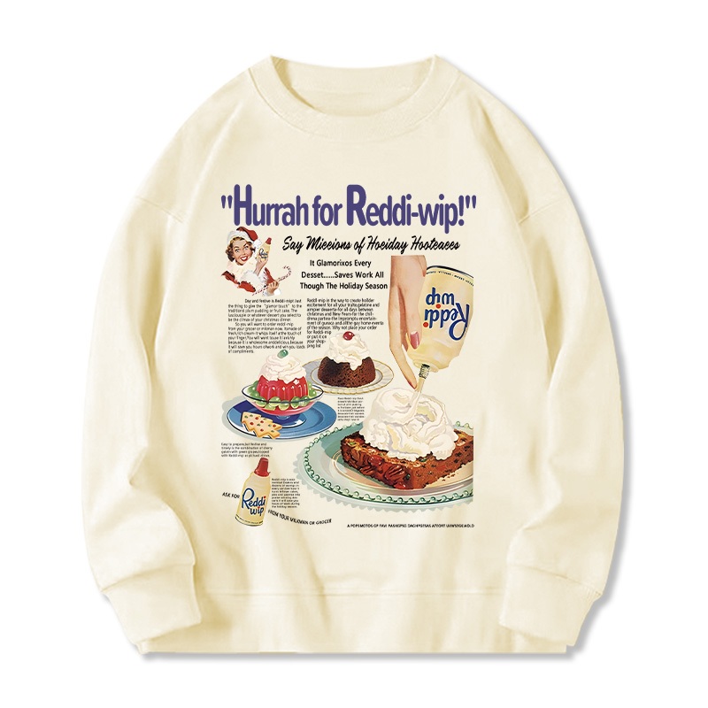 Áo nỉ cổ tròn Màu kem nữ thời trang Salute Sweater unisex Hàn Quốc cho vintage đẹp in hinh Y0528