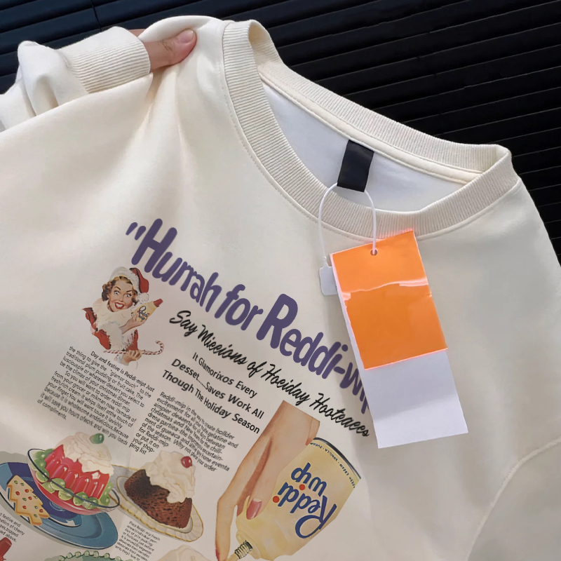 Áo nỉ cổ tròn Màu kem nữ thời trang Salute Sweater unisex Hàn Quốc cho vintage đẹp in hinh Y0528