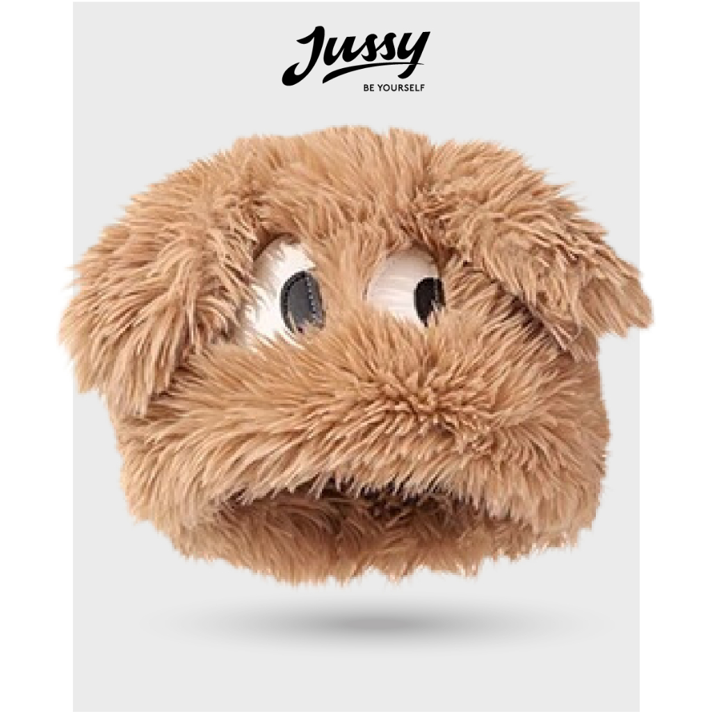 Mũ Len Cún Con Dễ Thương JML27 Jussy Official Kiểu Dáng Mũ Lông Cừu Dày Mịn Ấm Áp Có Lớp Lót Và Dây Rút Thu To Nhỏ