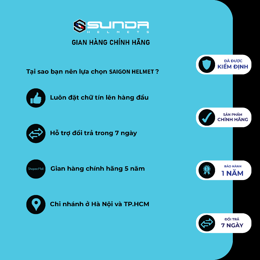 Nón bảo hiểm nửa đầu SUNDA HALYA kèm lưỡi trai