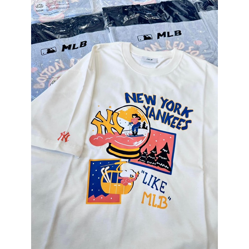 Áo Thun MLB 017 New York Yankees hot trend thun 100% cotton 2 chiều Form Unisex Nam Nữ - HÀNG ĐẦY ĐỦ TAG