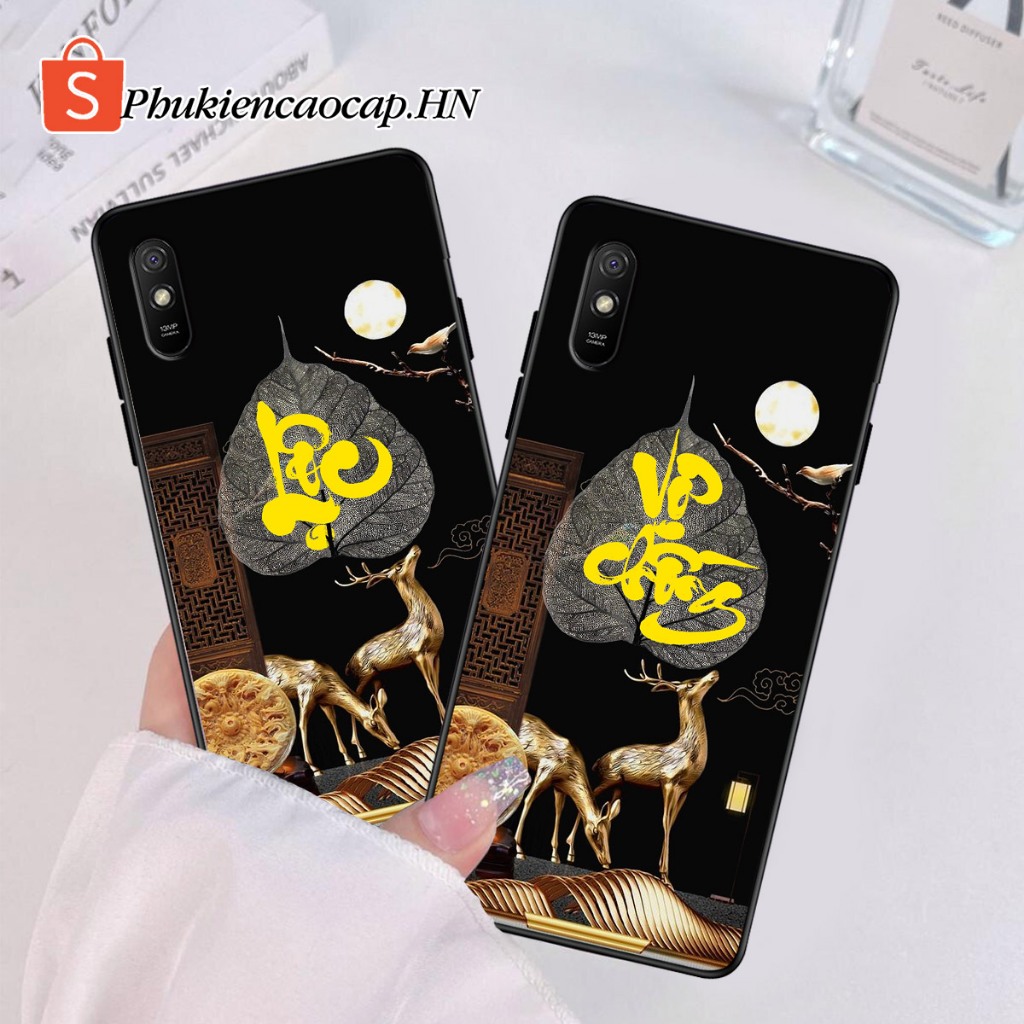 Ốp lưng Xiaomi Redmi 9A - Ốp Xiaomi in hình chữ thư pháp máy mắn, bảo hành 1 đổi 1