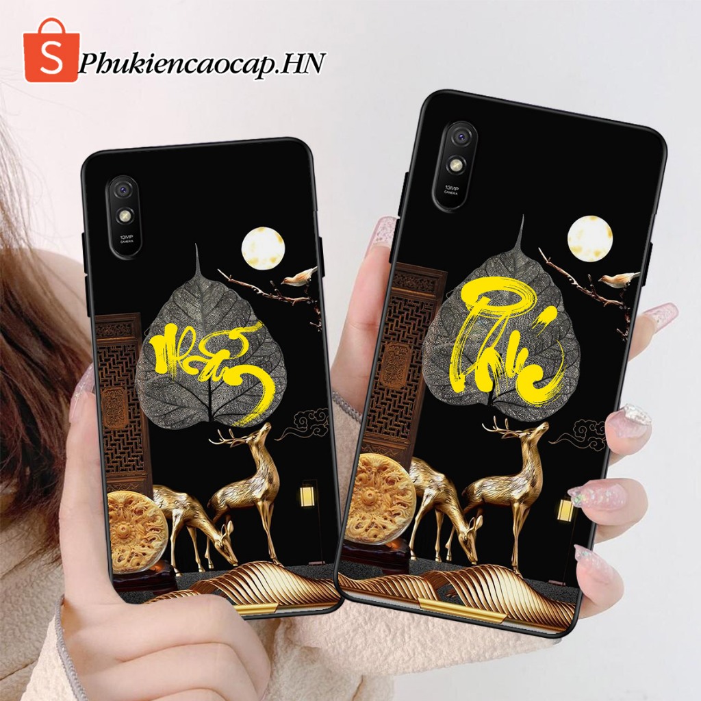 Ốp lưng Xiaomi Redmi 9A - Ốp Xiaomi in hình chữ thư pháp máy mắn, bảo hành 1 đổi 1