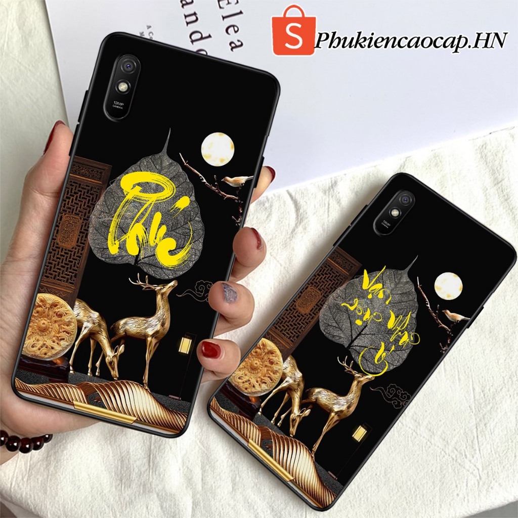 Ốp lưng Xiaomi Redmi 9A - Ốp Xiaomi in hình chữ thư pháp máy mắn, bảo hành 1 đổi 1