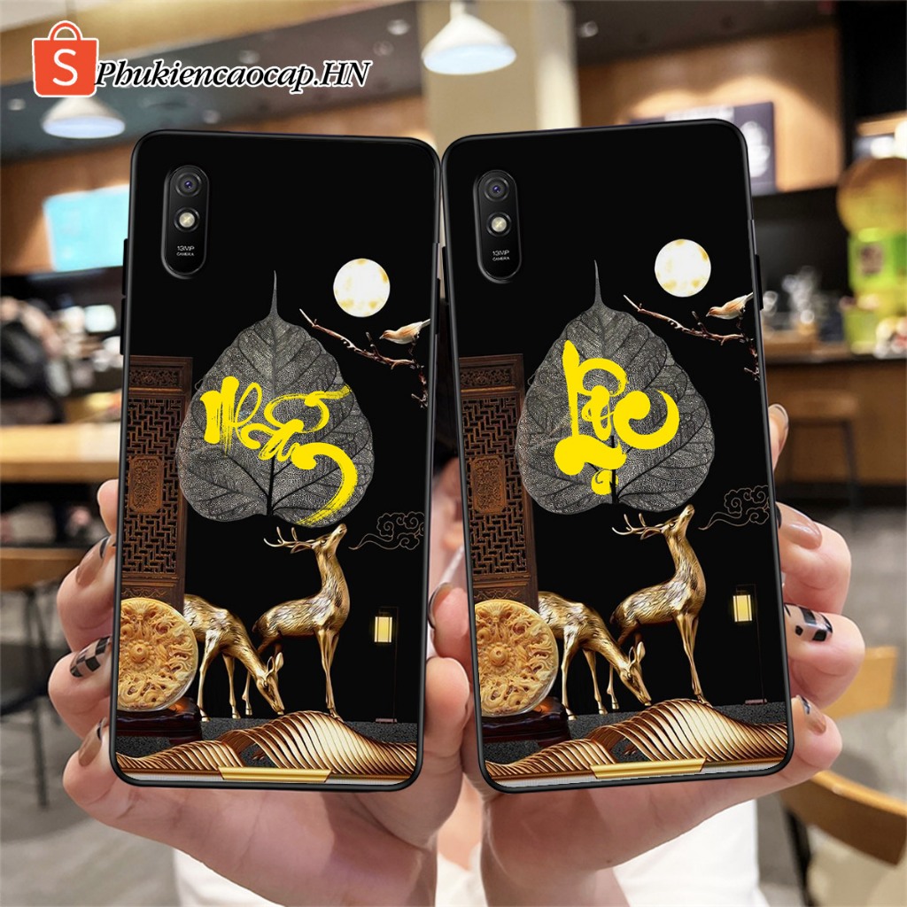 Ốp lưng Xiaomi Redmi 9A - Ốp Xiaomi in hình chữ thư pháp máy mắn, bảo hành 1 đổi 1