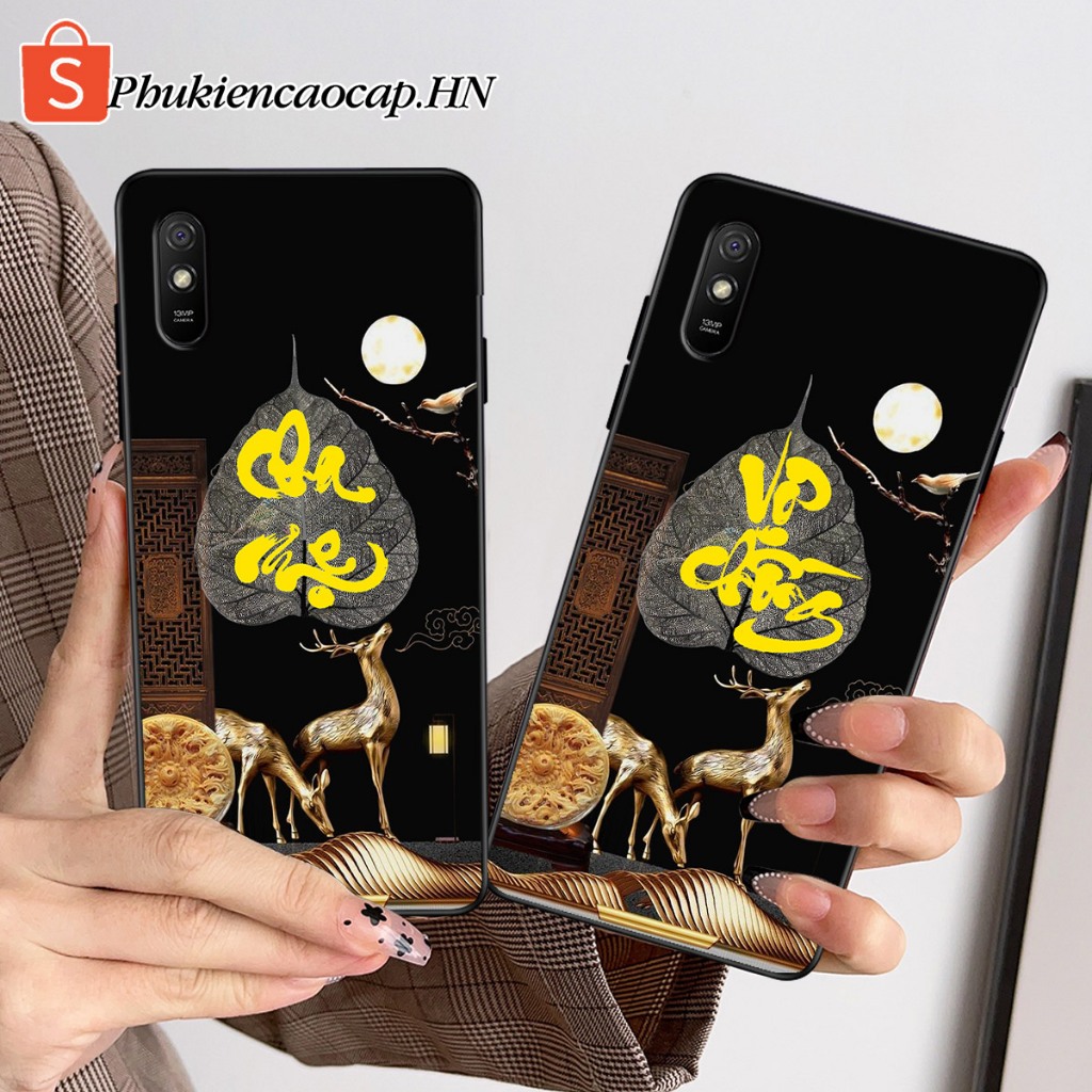 Ốp lưng Xiaomi Redmi 9A - Ốp Xiaomi in hình chữ thư pháp máy mắn, bảo hành 1 đổi 1