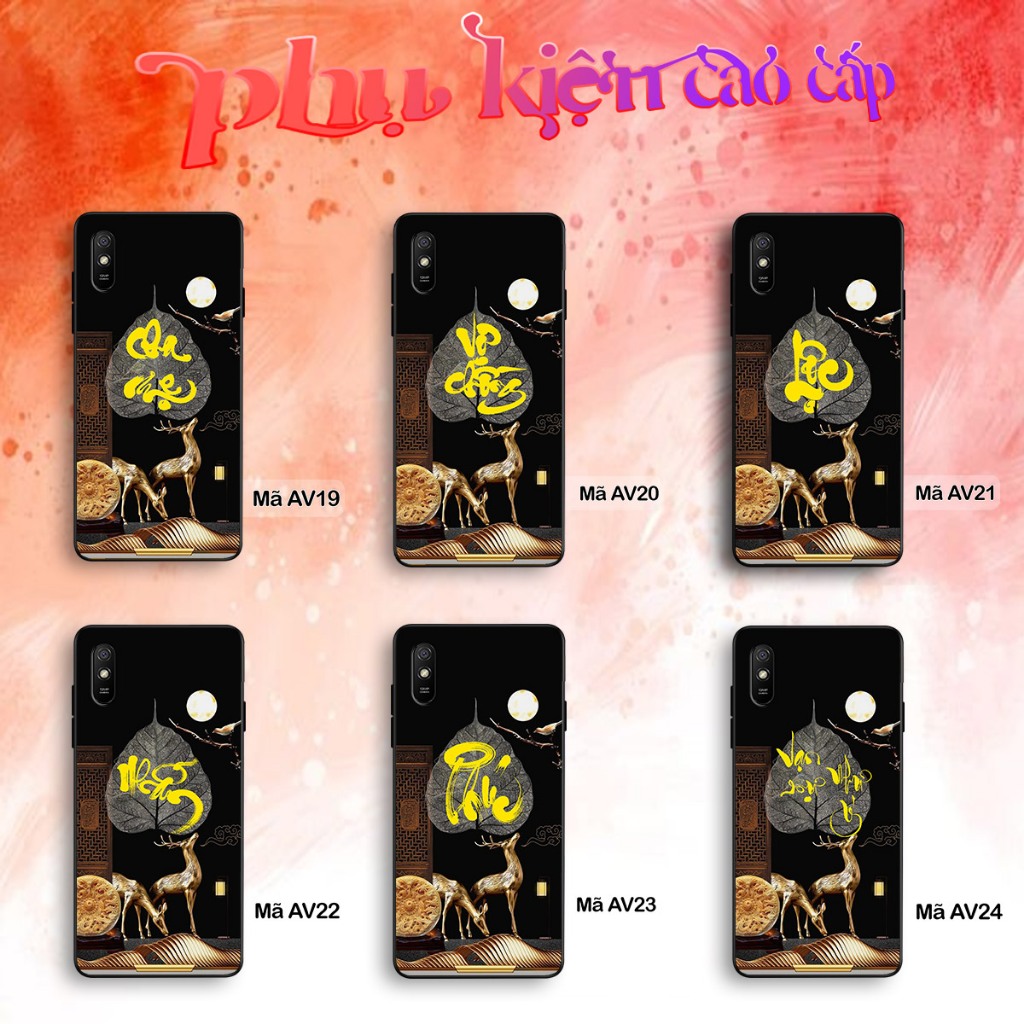 Ốp lưng Xiaomi Redmi 9A - Ốp Xiaomi in hình chữ thư pháp máy mắn, bảo hành 1 đổi 1