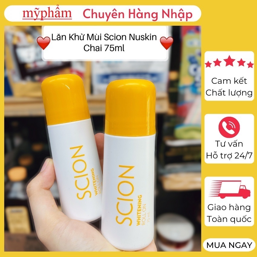 Lăn khử mùi Scion Nuskin 75ml ngăn mùi hôi nách không làm ố quần áo, làm sáng vùng da dưới cánh tay