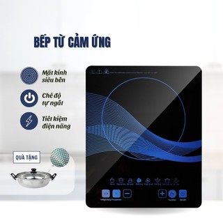 Bếp từ đơn cảm ứng có đèn led , bếp điện từ thông minh + tặng kèm nồi