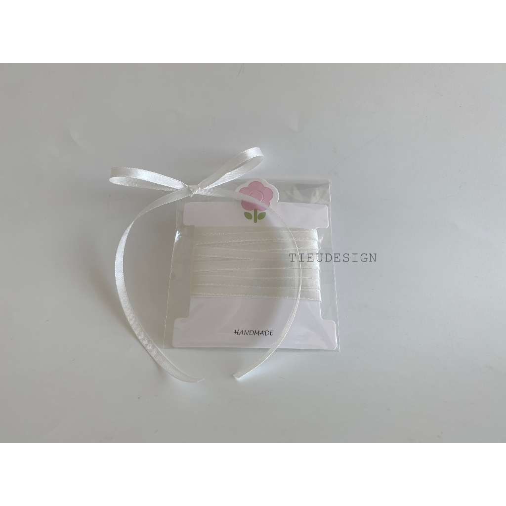 2mét ruy băng bản nhỏ 6mm cột nơ tóc