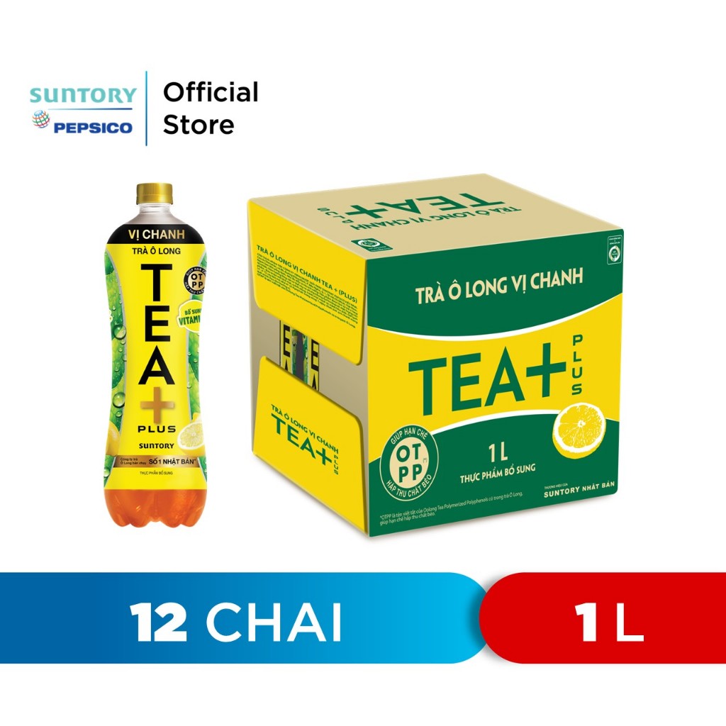 [Chỉ 25.12 - ĐƠN 300K TẶNG 1 LY]Thùng 12 Chai Trà Ô long Tea+ Vị Chanh (1000ml/chai)