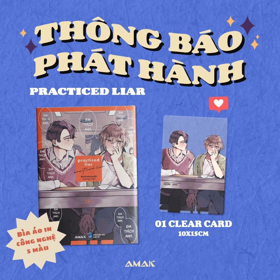 Truyện tranh Practiced Liar - Tặng kèm Clear Card - Boys Love - AMAK