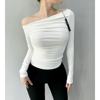 Áo croptop cổ lệch dài tay ANNAKIKI -133