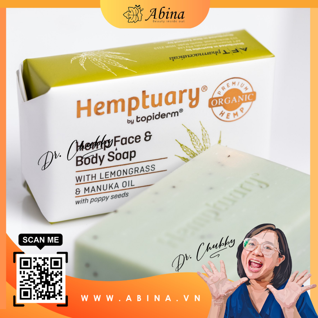 Xà Phòng Rửa Mặt & Cơ Thể Từ Hạt Gai Dầu Hemptuary Face and Body Soap 100g - Dr Chubby