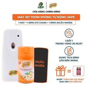 Máy xịt thơm phòng tự động Jape chính hãng, chống ẩm mốc, chống côn trùng - Hương Vanilla - 300ml