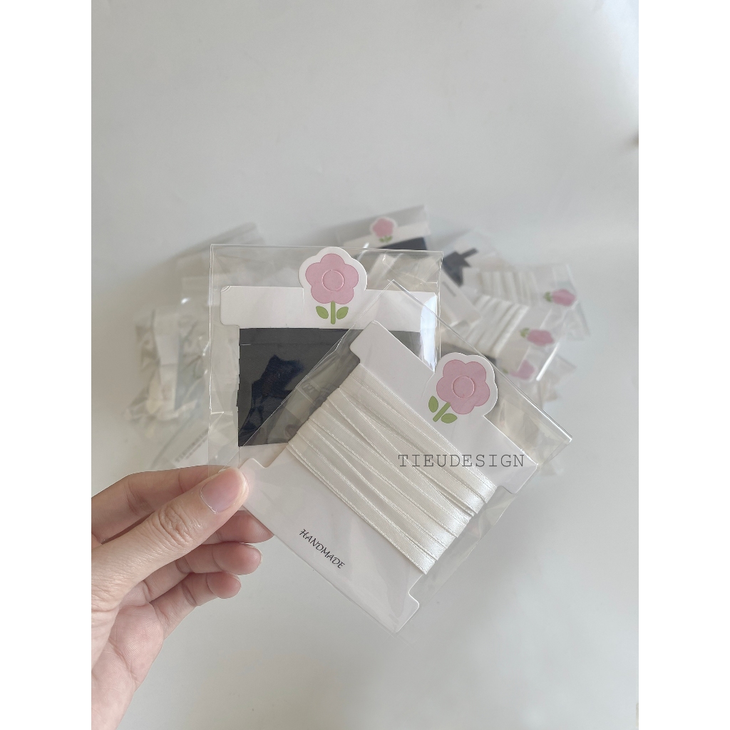 2mét ruy băng bản nhỏ 6mm cột nơ tóc