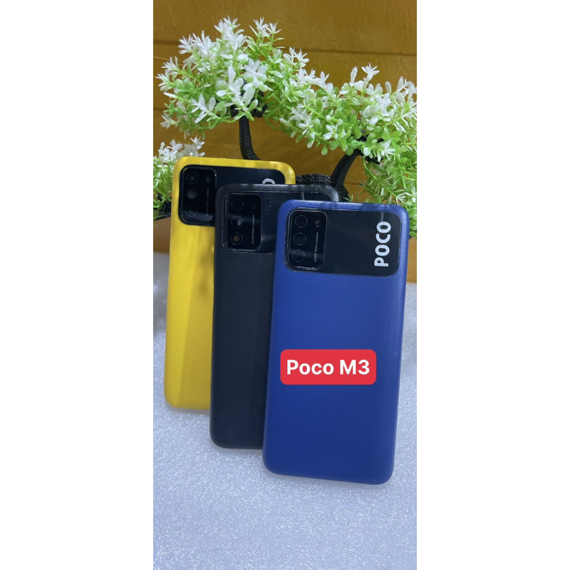 Vỏ điện thoại xiaomi poco m3 full bộ có luôn khay sim với kính camera sau hàng chuẩn giá tốt