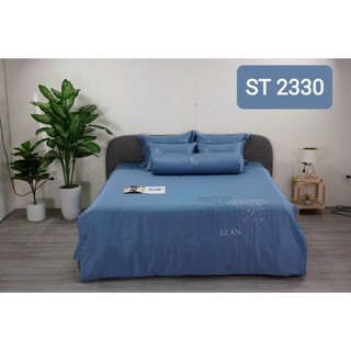 Bộ chăn ga elan hàn quốc cao cấp cotton satin db st2330 gồm: ga phủ, chăn chần bông 4 mùa, 4 vỏ gối nằm, 1 vỏ gối ôm